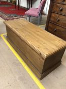 Pine blanket box approx 122cm x 47cm x 46cm tall