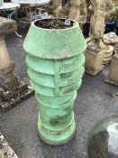Green painted Chimney pot A/F approx 95cm tall