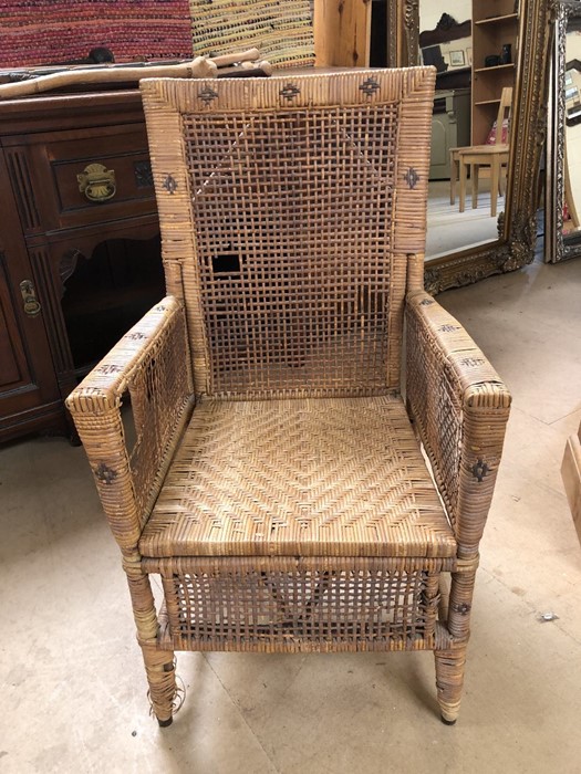 Vintage wicker armchair (A/F) - Image 2 of 6