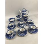 Copeland Spode's ITALIAN England - Coffee set comprising Six cups and saucers, Milk Jug, Sugar