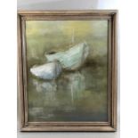 ELIZABETH CAMERON, Oil on board of boats, signed bottom left approx 40cm x 50cm