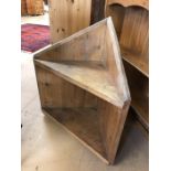 Low pine corner shelf