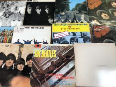 Collection of Eleven Vinyl Albums LP's (LP) by The Beatles to include White Album, Rubber Soul,