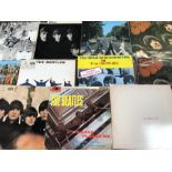 Collection of Eleven Vinyl Albums LP's (LP) by The Beatles to include White Album, Rubber Soul,