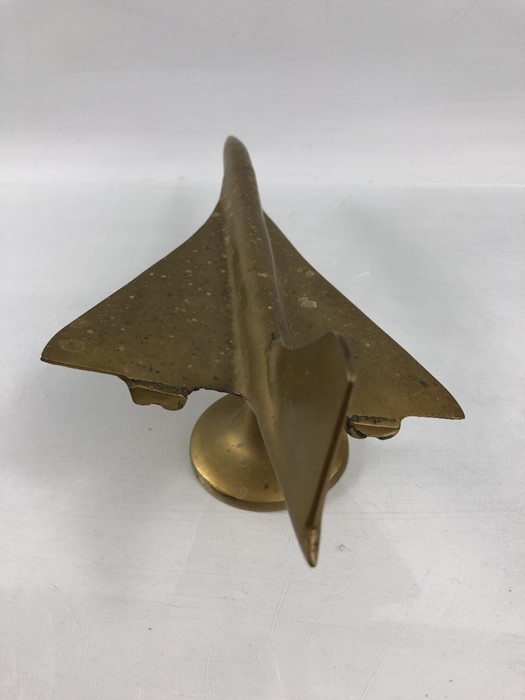 Brass model of concord on a brass stand approx 37cm long - Image 4 of 4