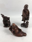 Three Japanese carved figures