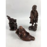 Three Japanese carved figures