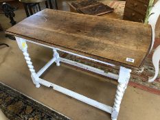 Oak table with painted barley twist legs