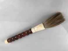 Large Chinese Agate and Bone handled brush