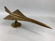 Brass model of concord on a brass stand approx 37cm long