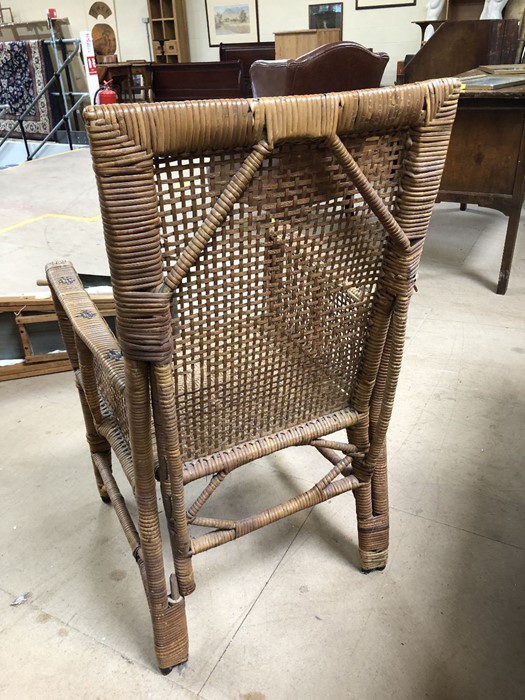 Vintage wicker armchair (A/F) - Image 6 of 6