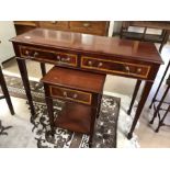 Two drawer console table and matching side table with drawer