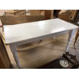 Painted Pine Farmhouse style table on turned legs