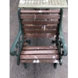 Pair of wrought iron bench ends