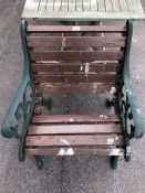 Pair of wrought iron bench ends