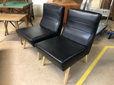 Pair of mid century /retro black upholstered chairs