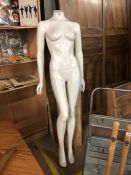 White shop mannequin approx 5ft