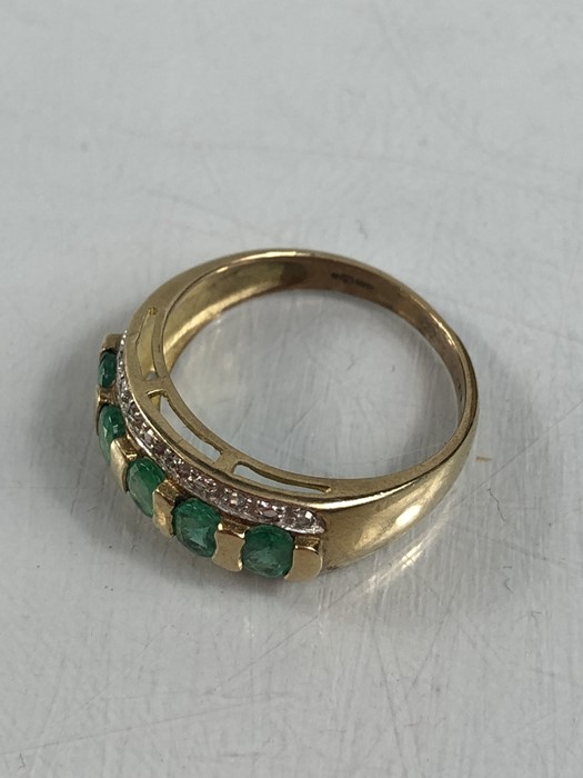 9ct gold emerald and diamond ring, approx size L.5 - Image 4 of 4