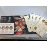 Winston Churchill 'Inspiration to the Nation' set of 1x 24ct GOLD Ten Pounds (3.112 grams), and five