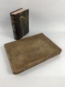 Leather Bound Album of Cigarette cards and a faux book 1914 - 1916 Souvenirs de La Guerre
