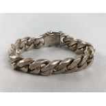 Chunky Silver bracelet the clasp marked 925 approx 158g