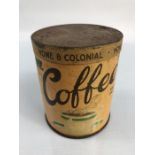 Vintage unopened coffee tin by Home & Colonial "Vacuum Packed 0.5lb net" with Lid