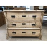 Antique pine chest of three drawers