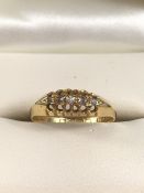 18ct Gold three stone diamond ring size 'M' total weight approx 2.4g