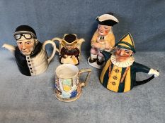 Teapots, Tony Wood Darby & Joan and horse racing & jester