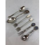 Collection of hallmarked silver items to include forks, spoons etc