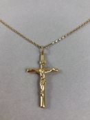 9ct Gold Chain & 9ct Gold cross total weight approx 5.9g