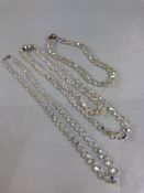 Three antique faceted crystal bead necklaces