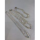 Three antique faceted crystal bead necklaces
