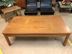 Mid Century teak coffee table made in Denmark by Trioh approx 75cm x 134cm x 43cm tall