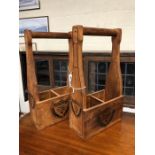 Pair of vintage style champagne crates labelled Dom Perignon