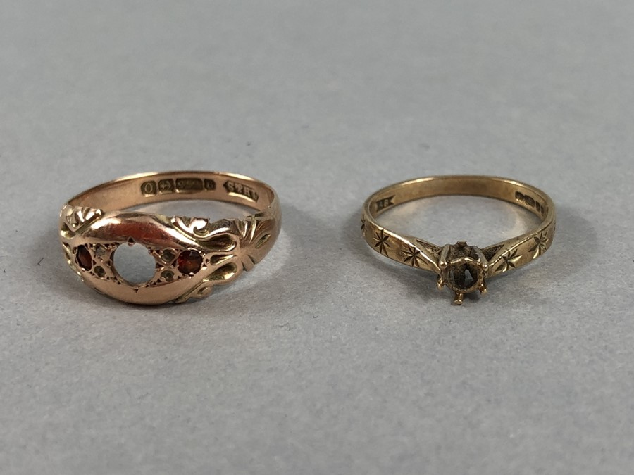 Four hallmarked 375 gold rings of various designs (A/F) total weight 6.9g - Image 3 of 3