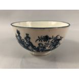Caughley bowl, circa 1776-90, transfer printed in underglaze blue with the Mother and Child pattern,