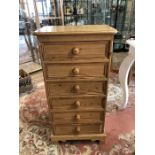 Tall pine chest of six drawers