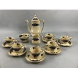 Wedgwood & Co England Coffee set in the Chelmsford pattern to include six coffee cups and Saucers