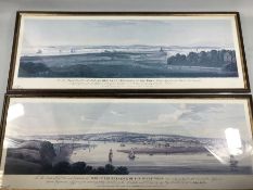 Two framed prints: 'View of the Entrance of the River Teign' and 'View of the Entrance of the