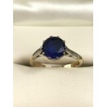 Blue stone ring size 'M'