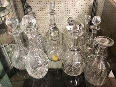 Large collection of Decanters of various styles and ages