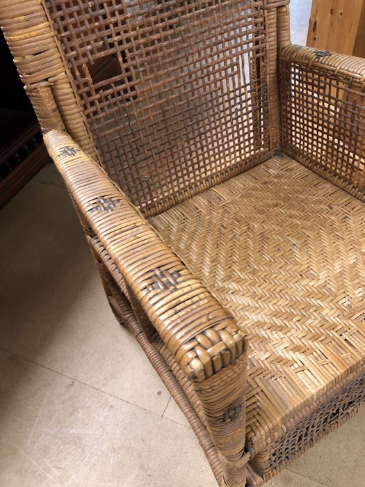 Vintage wicker armchair (A/F) - Image 3 of 6