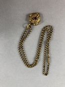 A unmarked Gold coloured Heart Shaped pendant on chain total weight approx 8.8g