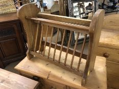 Antique pine free-standing plate rack