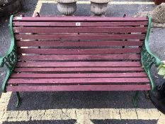 Wrought Iron bench with wooden slats