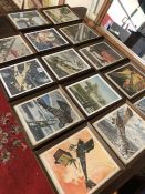 Collection of fourteen framed vintage aeronautical prints