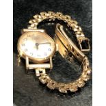 9ct gold watch with gold strap CYMA by Synchron 17 jewels, total weight approx 16.6g