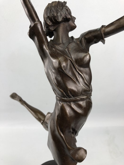 Art Deco style bronze of a dancing girl, marked B Zach, approx 66cm - Image 7 of 7