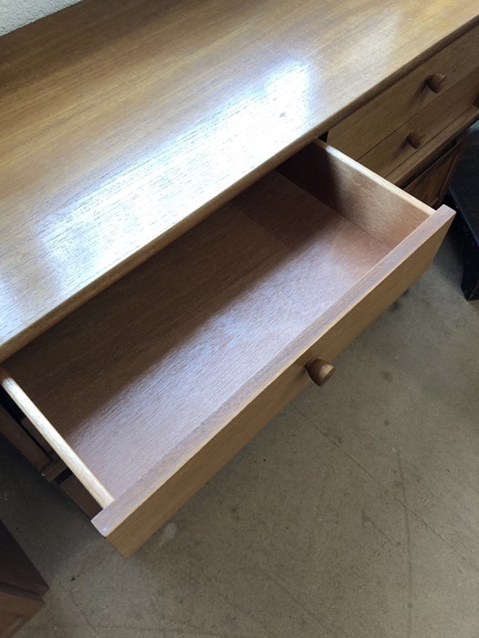 Mid century teak sideboard with four drawers and cupboard under with panelled doors approx 102cm x - Image 4 of 6